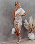 Estelle️ - One shoulder-kjole i satin