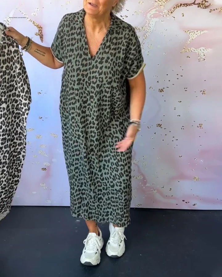 Jaylinn - Elegant leopardkjole