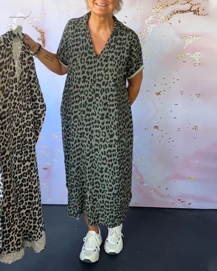 Jaylinn - Elegant leopardkjole