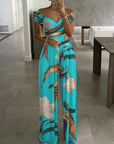 Thalina - Flerfarvet jumpsuit i bomuldsstretch