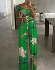 Thalina - Flerfarvet jumpsuit i bomuldsstretch