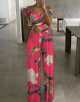 Thalina - Flerfarvet jumpsuit i bomuldsstretch