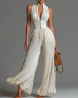 Nexavira - Elegant plisseret jumpsuit med brede ben til aftenbrug