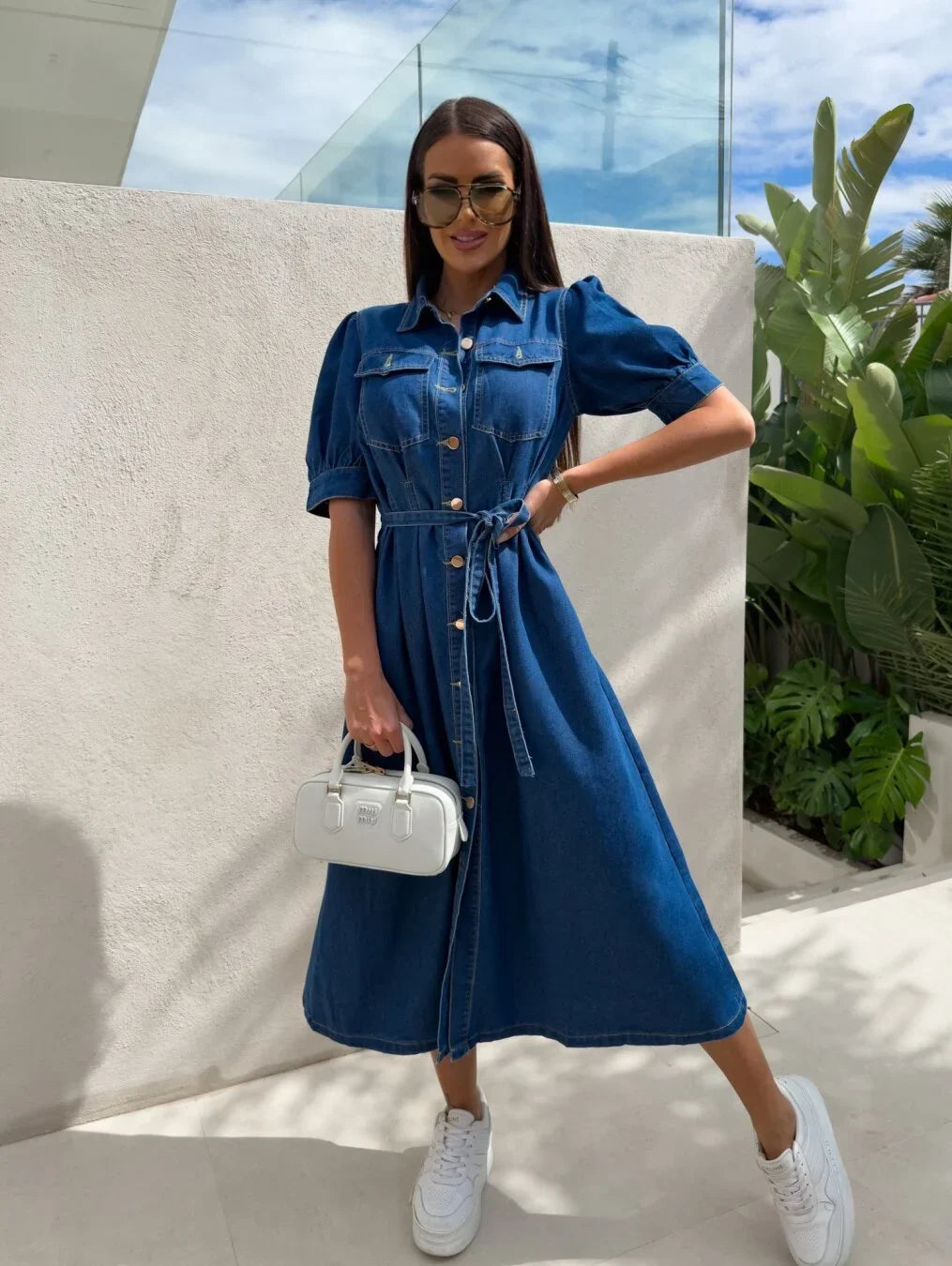 Daphne - Sunshine denimkjole