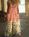 Lunelle - Vintage jumpsuit med blomstermønster til damer