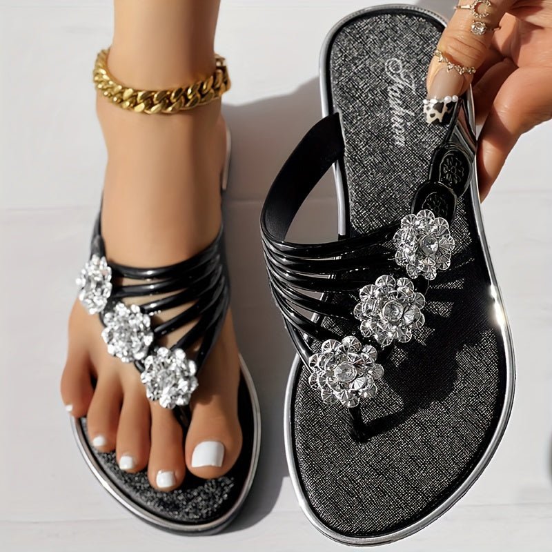 Olivia - Sandaler med diamantblomster