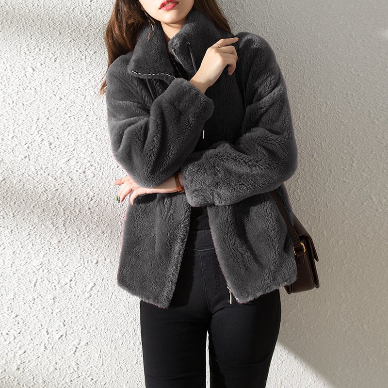 Lune - Fluffy teddyjakke til damer