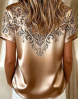 Quinessa - Satinbluse til kvinder med blomsterprint