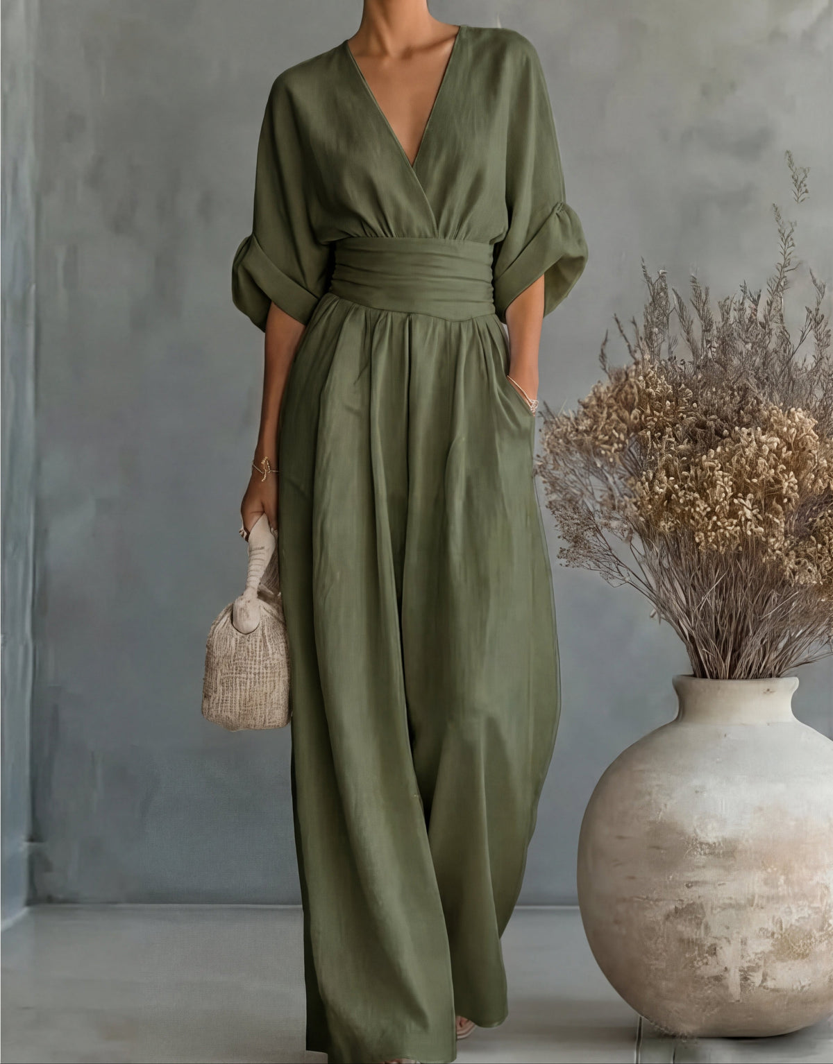 Avelissea - Jumpsuit til kvinder med V-hals
