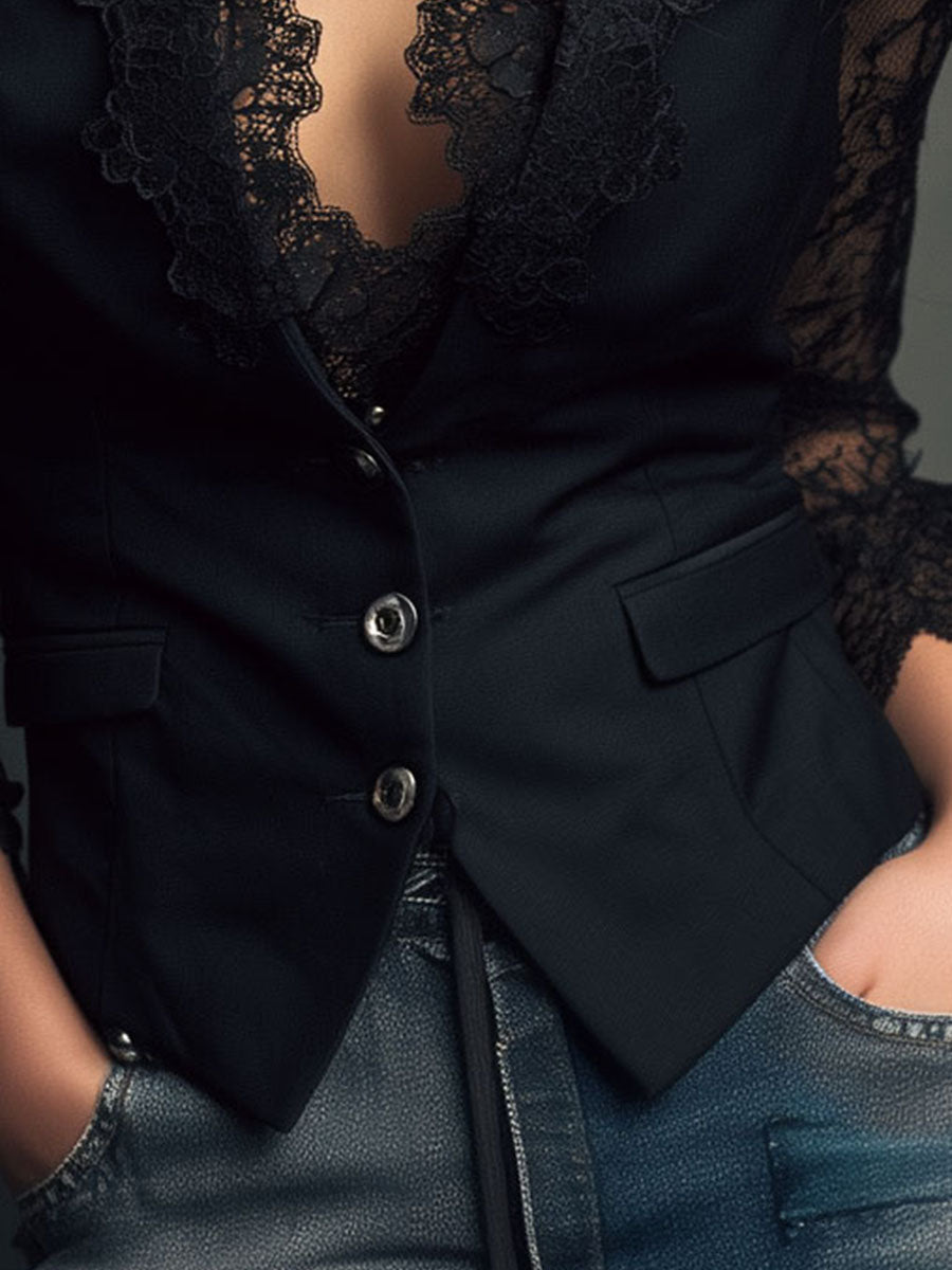 Bruxelle - Elegant blondebluse til damer med transparente ærmer