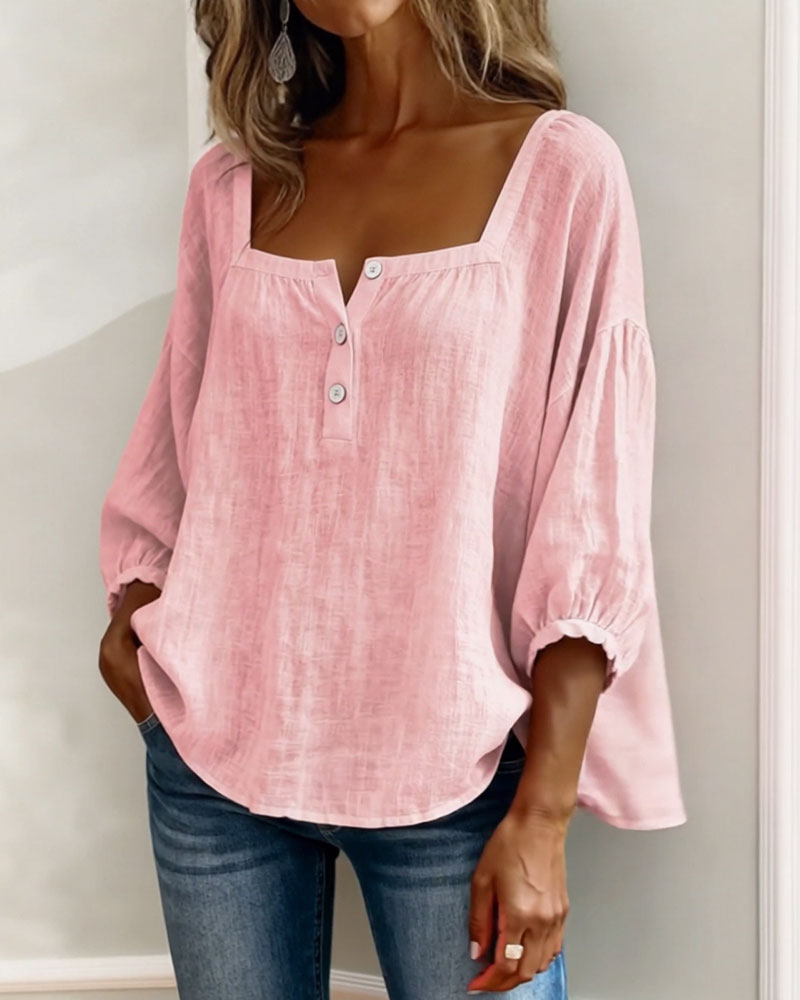 Glyressa - Elegant damebluse med firkantet hals