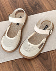 Norythra - Åndbare damesandaler i hør og mesh med lukket tå
