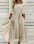 Amya - Elegant broderet chiffonkjole
