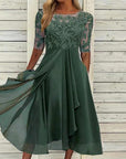 Amya - Elegant broderet chiffonkjole