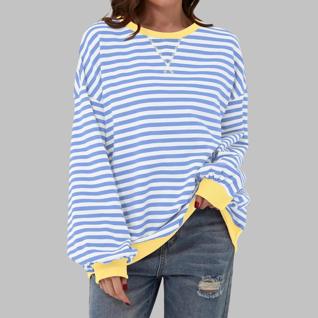 Helyria - Oversized stribet sweater til damer i behagelig casual stil til vinter