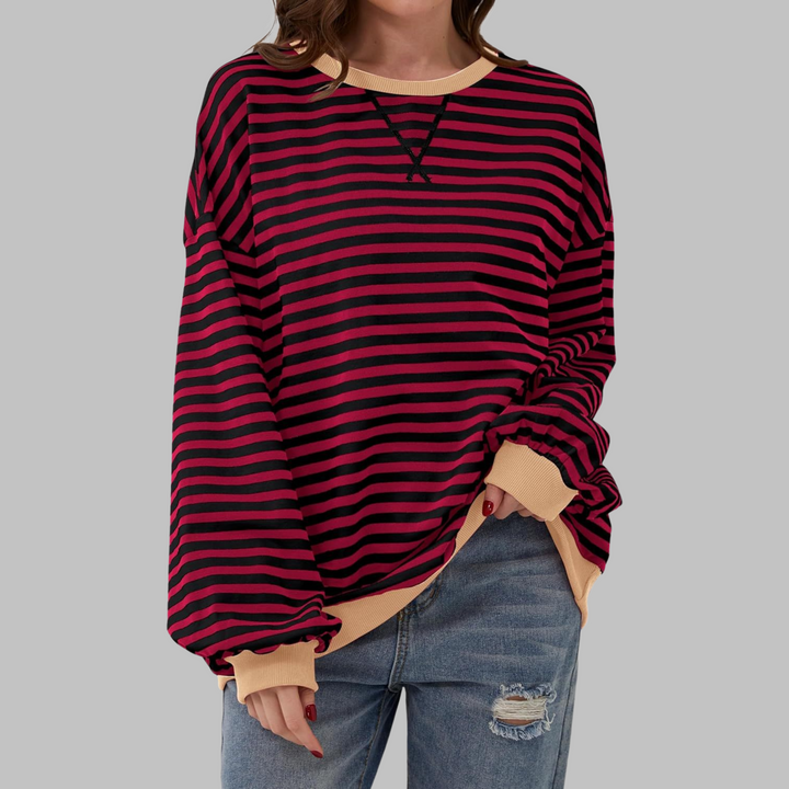 Helyria - Oversized stribet sweater til damer i behagelig casual stil til vinter