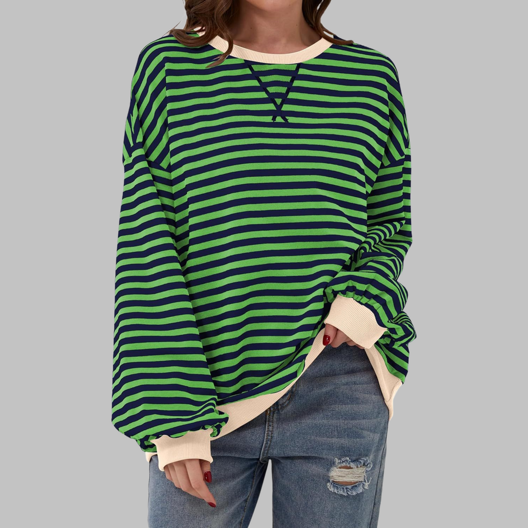 Helyria - Oversized stribet sweater til damer i behagelig casual stil til vinter