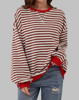 Helyria - Oversized stribet sweater til damer i behagelig casual stil til vinter