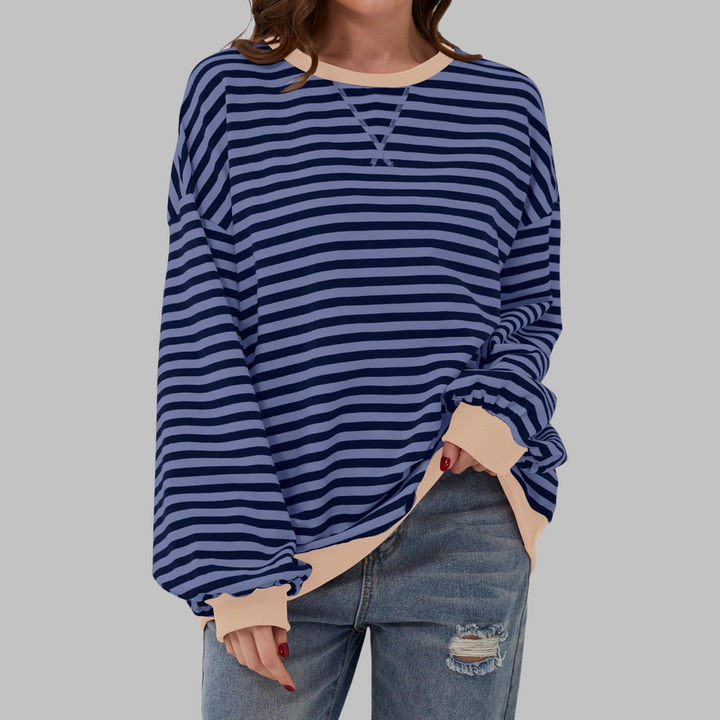 Helyria - Oversized stribet sweater til damer i behagelig casual stil til vinter