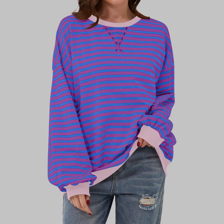 Helyria - Oversized stribet sweater til damer i behagelig casual stil til vinter