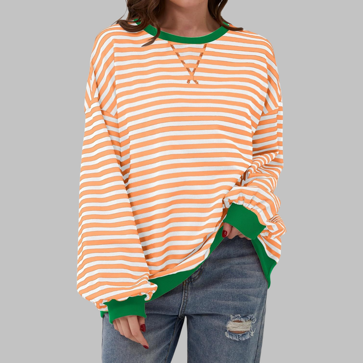 Helyria - Oversized stribet sweater til damer i behagelig casual stil til vinter