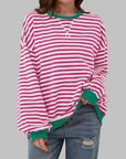 Helyria - Oversized stribet sweater til damer i behagelig casual stil til vinter