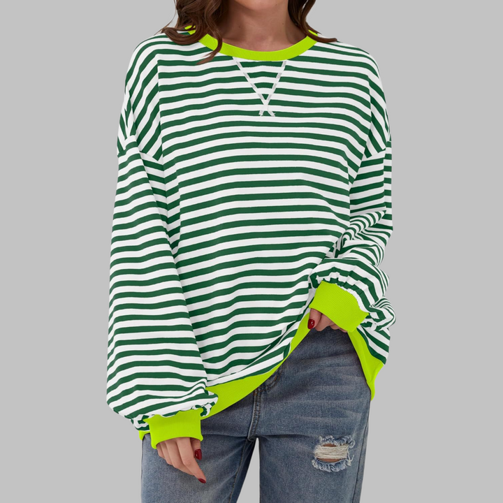 Helyria - Oversized stribet sweater til damer i behagelig casual stil til vinter