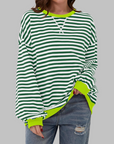 Helyria - Oversized stribet sweater til damer i behagelig casual stil til vinter