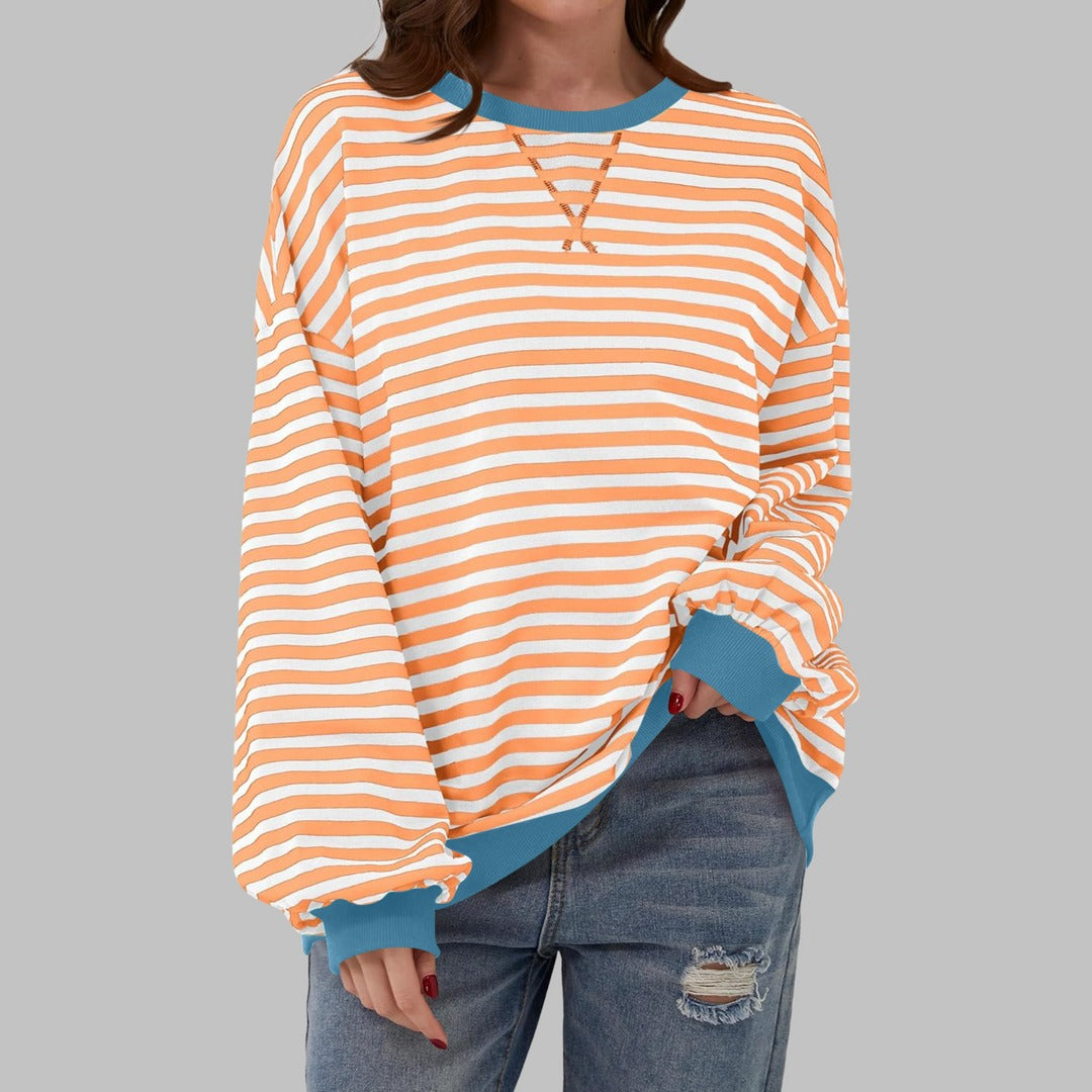 Helyria - Oversized stribet sweater til damer i behagelig casual stil til vinter