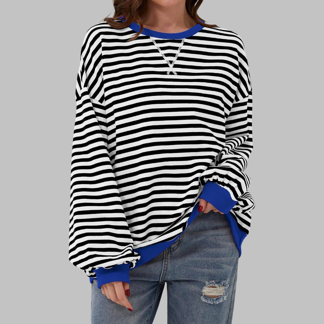 Helyria - Oversized stribet sweater til damer i behagelig casual stil til vinter