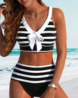 Laluna® stribet bikini med høj talje – flatterende talje, tidløst stribet look