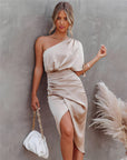 Estelle️ - One shoulder-kjole i satin