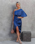 Estelle️ - One shoulder-kjole i satin
