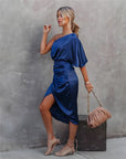 Estelle️ - One shoulder-kjole i satin