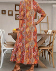Esther - Elegant boho-kjole med V-hals og blomsterprint til damer