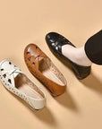 Kavrine - Flade sko til kvinder i udskåret læder, elegant slip-on