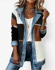 Tirexa - Damejakke i denimstil, blandet stof, lag-på-lag-effekt, moderne look