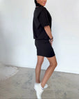 Demyra - Kort stretchkjole til kvinder i sort casual chic stil