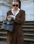 Cléore - Elegant trenchcoat i ruskind til damer
