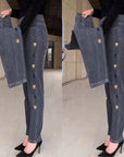Soraya - Højelastiske jeans til kvinder med broderet hjertemønster