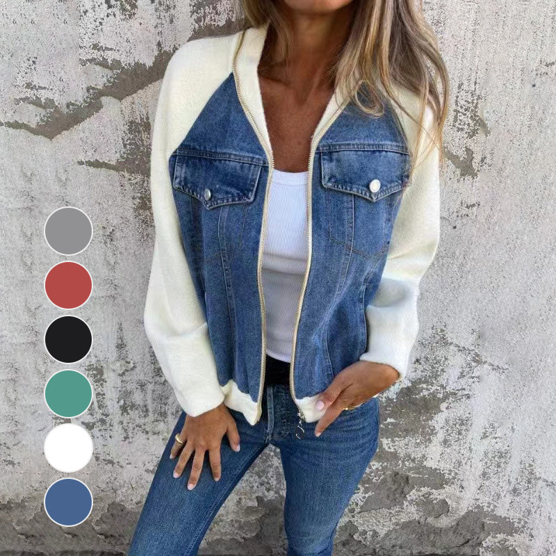 Lilia - Denimjakke med lynlås