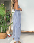 Anja - Denim-jumpsuit med dyb V-hals til kvinder