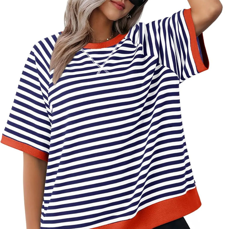 Puck - Casual stribet T-shirt