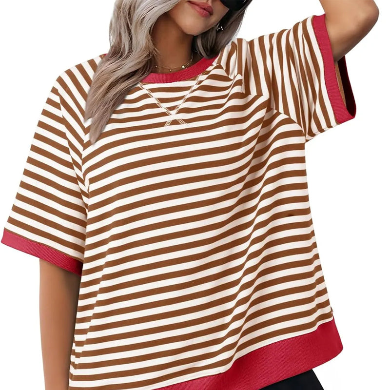 Puck - Casual stribet T-shirt