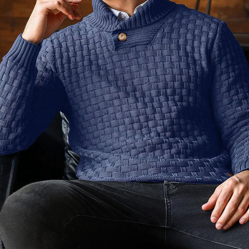 Mirko - Elegant herresweater med struktur og høj krave