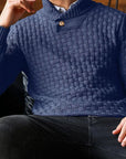 Mirko - Elegant herresweater med struktur og høj krave