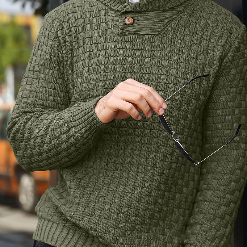 Mirko - Elegant herresweater med struktur og høj krave