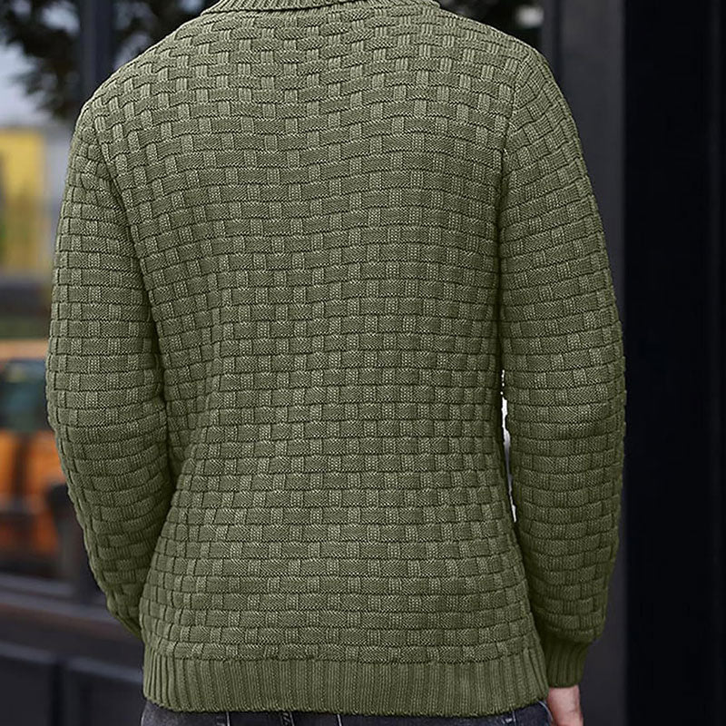 Mirko - Elegant herresweater med struktur og høj krave