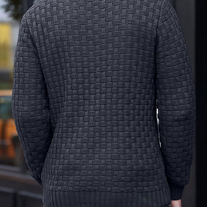 Mirko - Elegant herresweater med struktur og høj krave