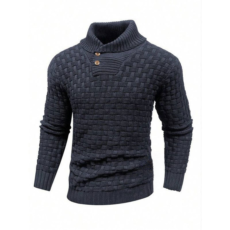 Mirko - Elegant herresweater med struktur og høj krave